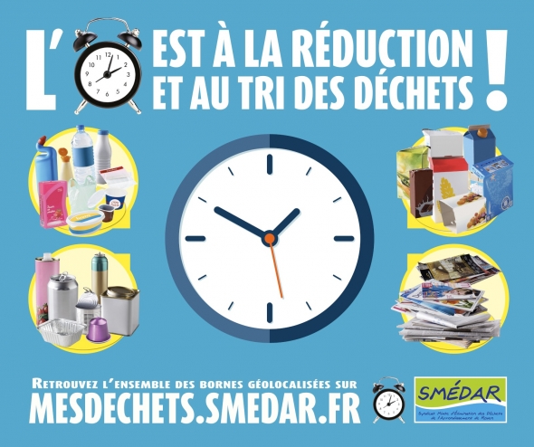 Affiche l'heure est au tri et à la réudction des déchets